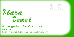 klara demel business card